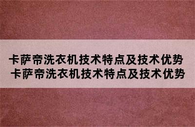 卡萨帝洗衣机技术特点及技术优势 卡萨帝洗衣机技术特点及技术优势